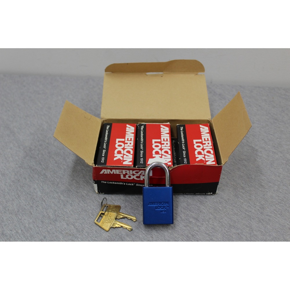 American Lock Padlock Set of 6 Blue A1105B Solid Aluminum Safety Lockout USA